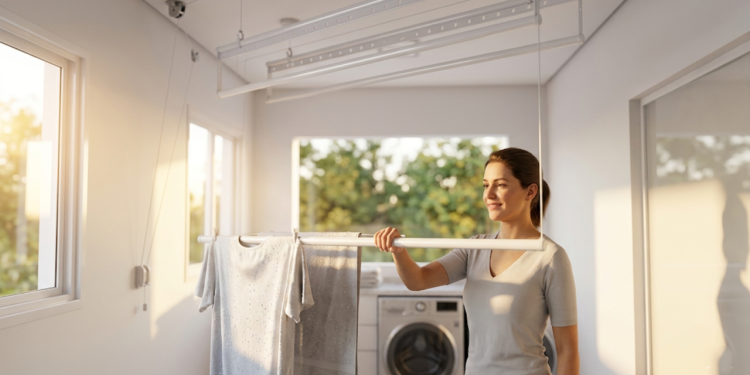 Quanto custa instalar varal de teto e como ele melhora o uso do espaço e agiliza a secagem das roupas