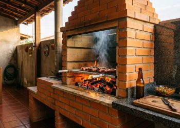 Quanto um pedreiro cobra para construir uma churrasqueira de alvenaria com bancada lateral em área gourmet de 20 m² em 2026?