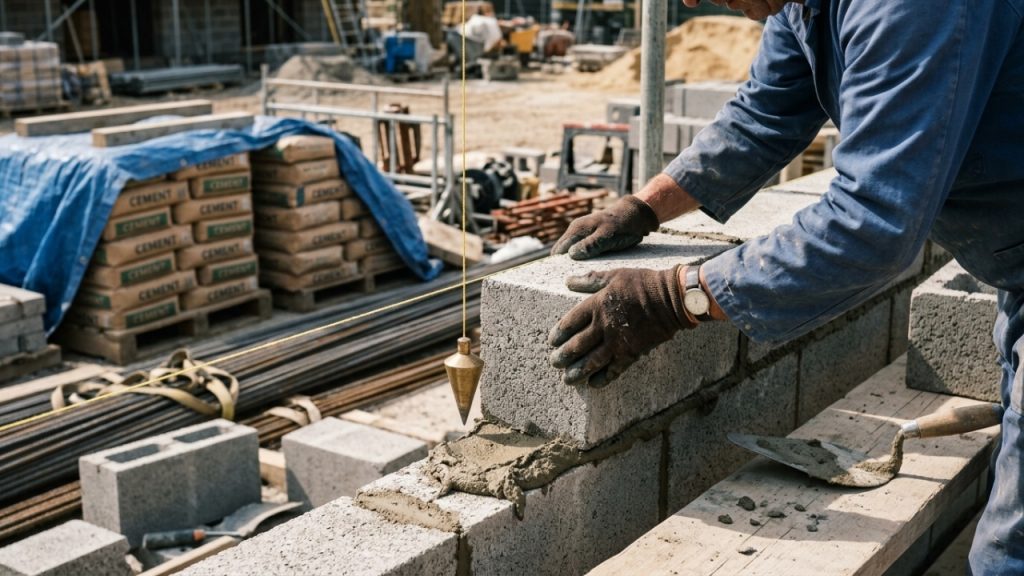 Quanto um mestre de obras e dois pedreiros cobram por mês para erguer uma casa linear de 80 m² em 2026