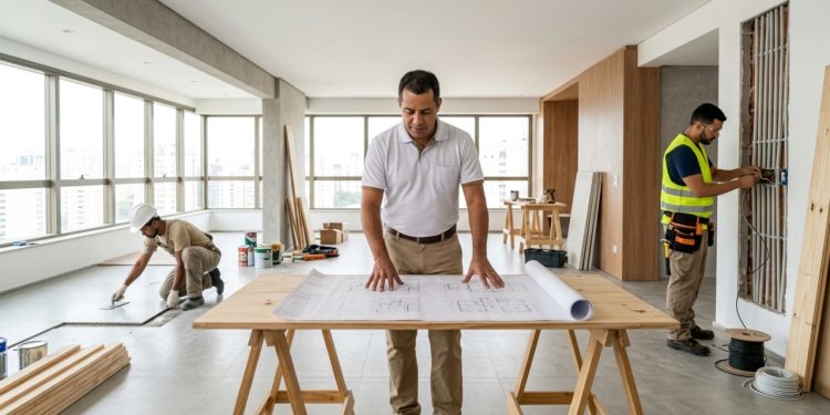 Quanto um mestre de obras cobra para acompanhar uma reforma completa de apartamento em 2026?