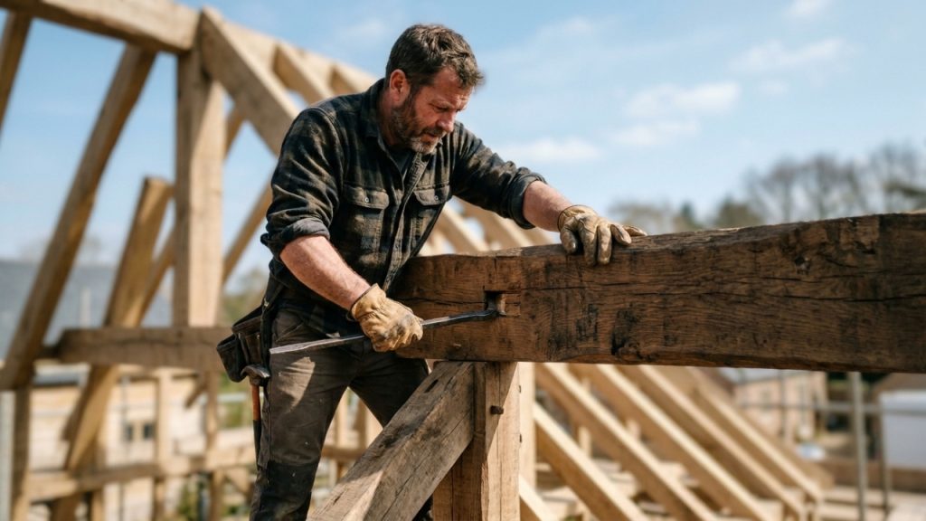 Quanto um telhadista cobra para montar um telhado colonial de madeira aparente de 50 m² em 2026?