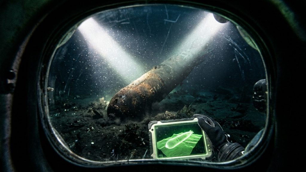 A tensa e calculista profissão dedicada a desarmar bombas não detonadas da Segunda Guerra Mundial no fundo do mar escuro