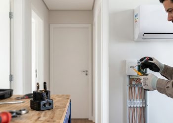 Quanto um eletricista cobra para instalar tomada 220 V para ar-condicionado em três quartos em 2026?