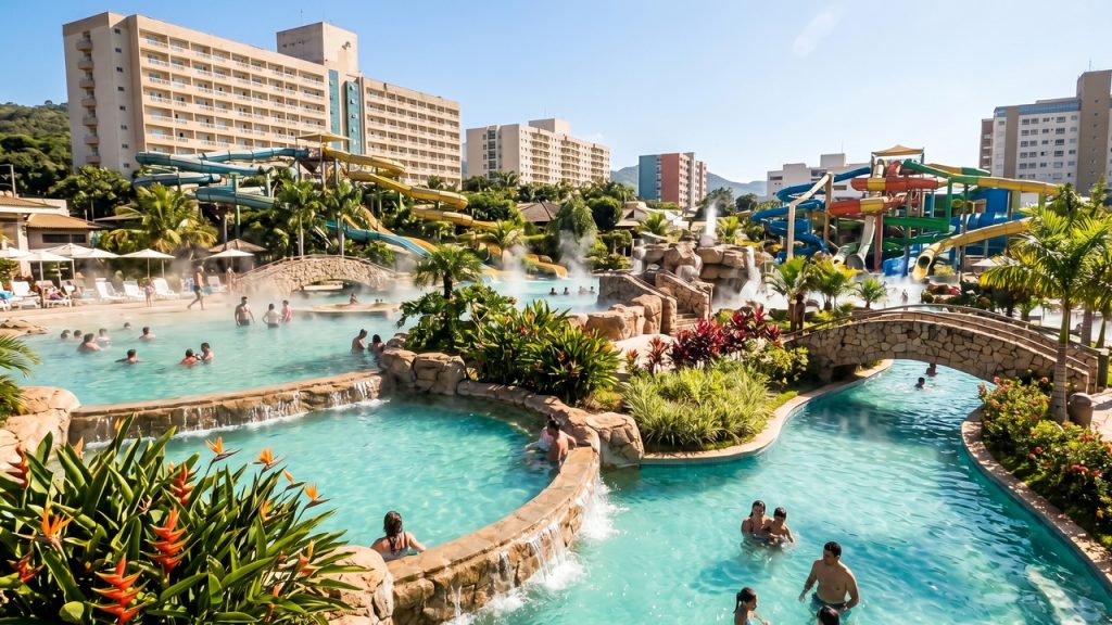 A cidade brasileira erguida sobre o maior manancial de águas termais do mundo que impulsiona um império hoteleiro de piscinas ferventes