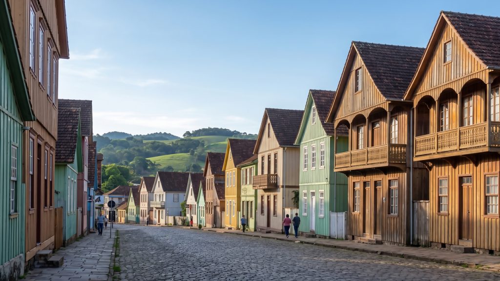 A pequena cidade nas montanhas gaúchas que sobreviveu ao tempo e preserva 48 casarões de madeira erguidos pelos imigrantes originais
