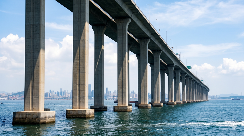 Ponte Baía de Jiaozhou na China - Imagem gerada com IA