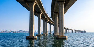 Ponte Baía de Jiaozhou na China - Imagem gerada com IA