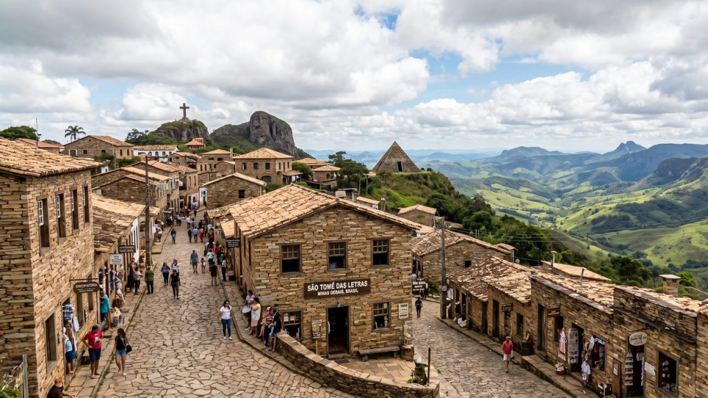 A mística cidade brasileira construída inteiramente sobre uma montanha de cristal a 1400 metros de altitude onde até as casas são erguidas com blocos de pedra sobrepostos