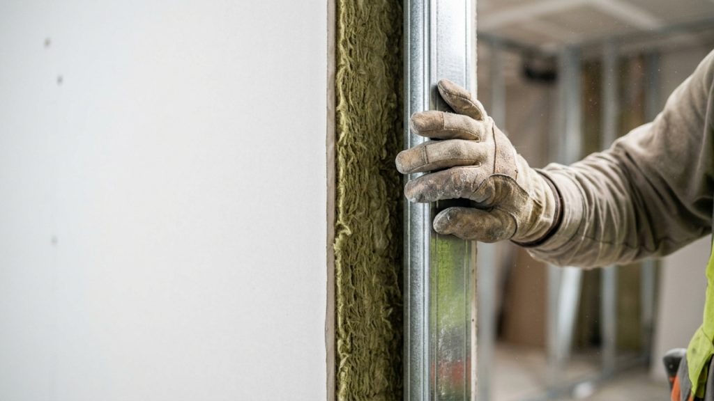Quanto um instalador de Drywall cobra para montar uma divisória acústica com isolamento de lã de rocha em 2026