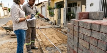 Quanto um calceteiro cobra para pavimentar uma calçada de 12 metros com blocos intertravados em 2026