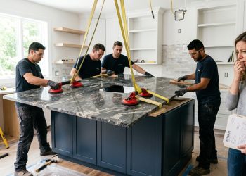 Quanto um marmorista cobra para instalar uma ilha de granito com cooktop em uma cozinha planejada em 2026?