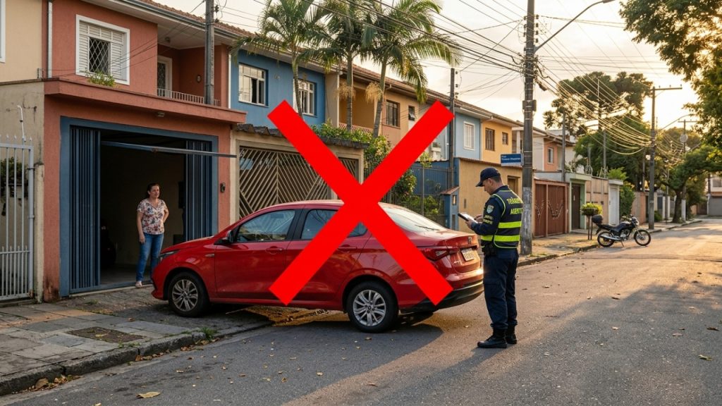 O que o art. 181 do CTB diz sobre estacionar o carro em frente à própria garagem