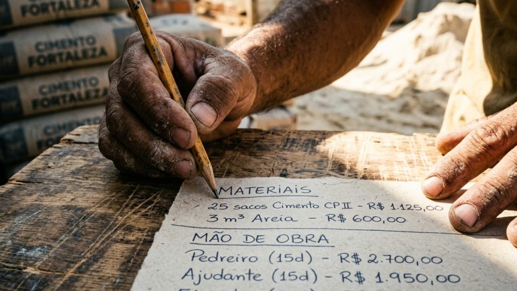 Quanto custa fazer uma calçada simples na frente de casa em 2026