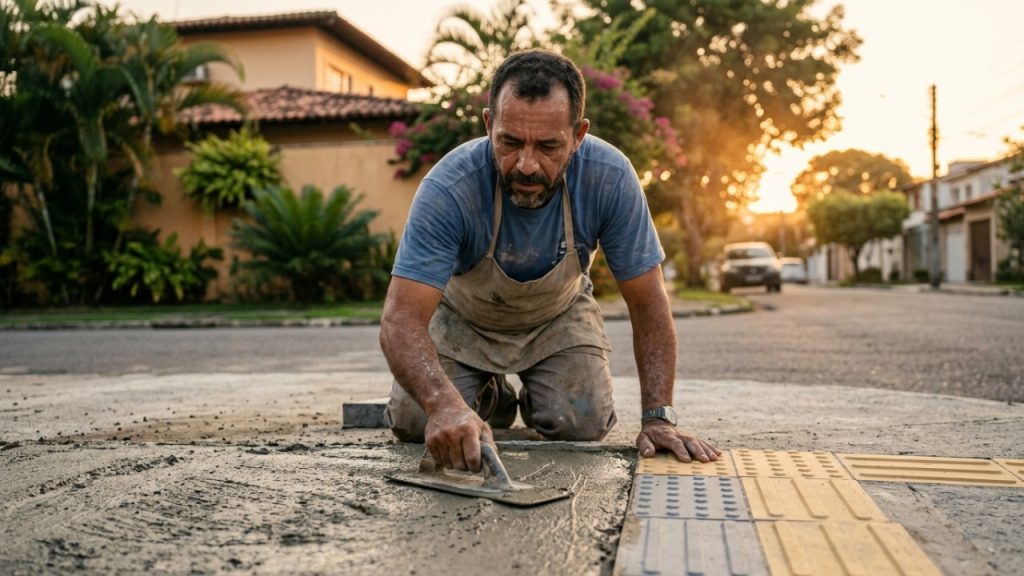 Quanto custa fazer uma calçada simples na frente de casa em 2026