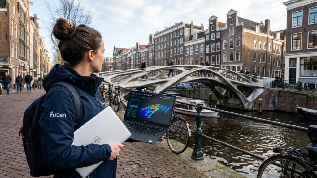 Ponte de aço impressa em 3D em Amsterdã