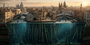 A metrópole no continente europeu sustentada há 1000 anos por uma colossal floresta submersa com 10 milhões de troncos de madeira
