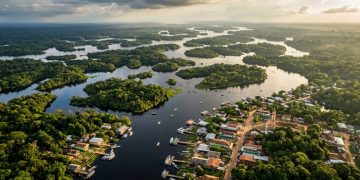 A fascinante cidade brasileira cercada pelo maior arquipélago fluvial do planeta com 400 ilhas formadas nas águas escuras da floresta