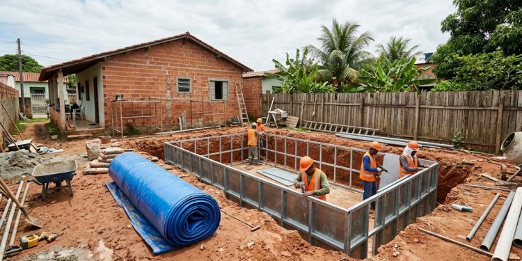 Comparação de tipos de piscina por material e custo por metro quadrado