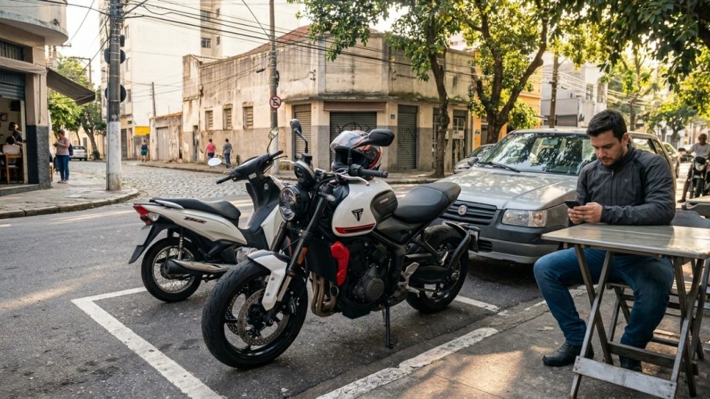 A Triumph de 660 cc usa motor de 3 cilindros para entregar som, tecnologia e sensação premium em tamanho médio