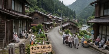 O melancólico vilarejo no Japão onde uma única moradora substituiu a população que partiu por 350 bonecos em tamanho real