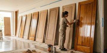 Quanto um pintor cobra para lixar, selar e aplicar verniz marítimo em 10 portas de madeira em 2026