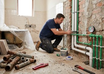 Quanto um encanador cobra para trocar toda a tubulação de ferro antiga de um banheiro residencial em 2026