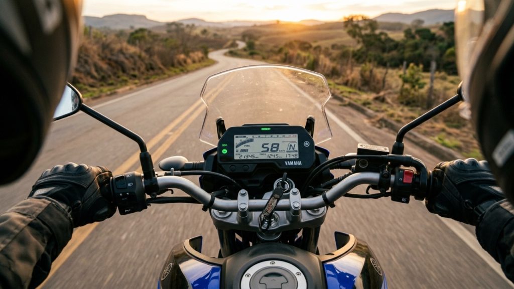 A valente moto aventureira da Yamaha atinge 35 km com 1 litro de gasolina e ignora o asfalto esburacado entregando muita segurança por 25 mil reais