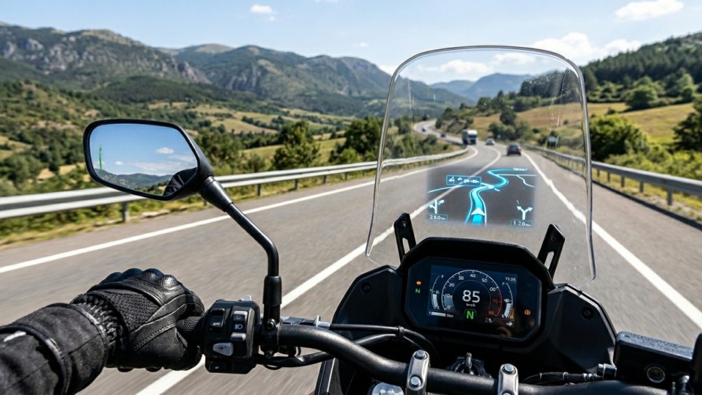 A aventureira de média cilindrada que cruza estados com consumo de 250cc e tecnologia de navegação que projeta o mapa no para-brisa