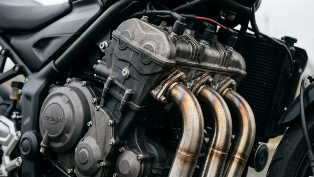 A Triumph de 660 cc usa motor de 3 cilindros para entregar som, tecnologia e sensação premium em tamanho médio