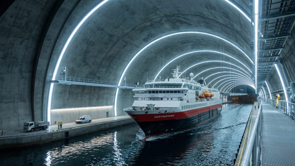 O colossal projeto norueguês para escavar o primeiro túnel de navios do mundo furando uma montanha maciça de 300 metros de altura