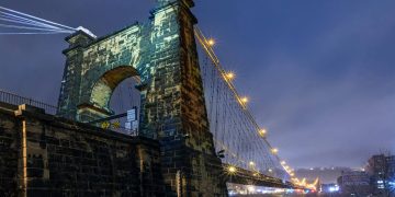 Com 308 metros de vão e inaugurada em 1849, a ponte na Virgínia Ocidental é a travessia suspensa mais antiga em operação para pedestres nos Estados Unidos