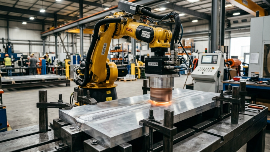 Nem emendas frágeis, nem soldas simples, a técnica automotiva de fusão por fricção que une blocos espessos de alumínio e magnésio para criar estruturas ultraleves e resistentes