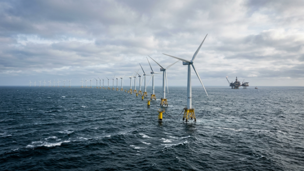 Como turbinas eólicas flutuantes estão transformando plataformas de petróleo com energia limpa