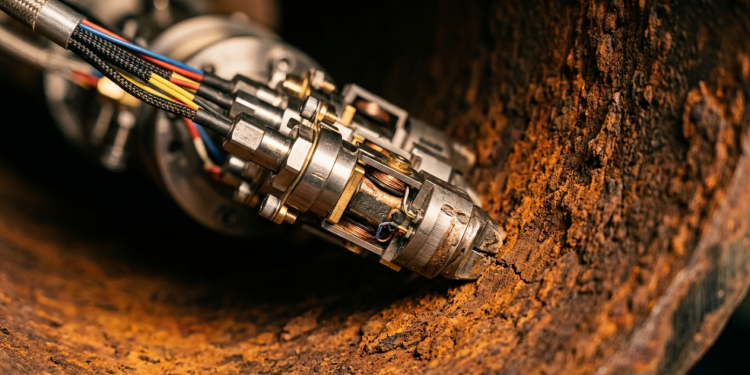O robô espião que vive dentro do oleoduto: a sonda inteligente que detecta fissuras microscópicas em tubos submersos sem parar o envio de petróleo