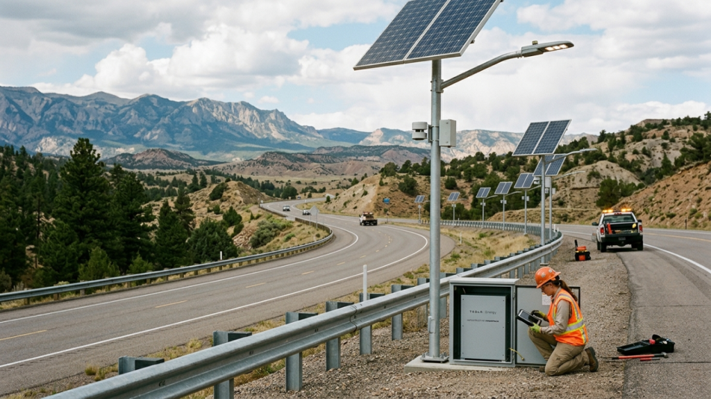Transformando a estrada numa usina: como as guardas de aço das rodovias viraram painéis solares que iluminam o caminho