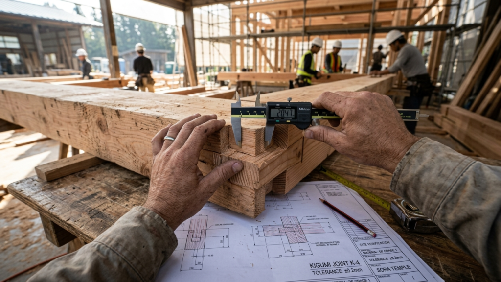 Eles utilizam a milenar carpintaria japonesa para montar edifícios de madeira com vigas que absorvem a umidade do ar e travam a estrutura da casa de forma inquebrável