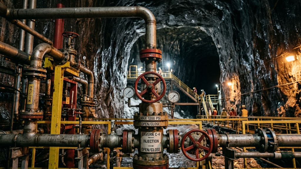 As colossais cavernas de sal a mil metros de profundidade que funcionam como baterias infinitas armazenando furacões de ar comprimido