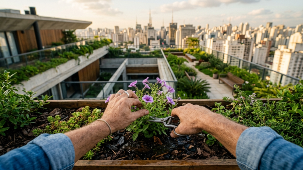 Tetos vivos: a física da água transformando radiação solar em frescor residencial