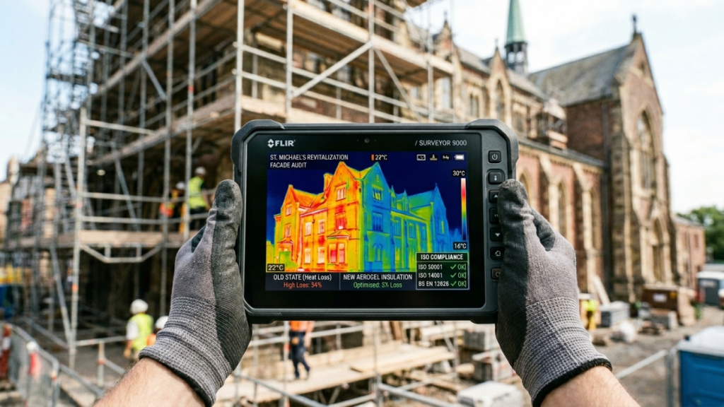 Misturas cimentícias ultra-leves que barram a troca de calor por condução em fachadas expostas, reduzindo a necessidade de ar-condicionado em edificações antigas através de nanotecnologia aplicada.