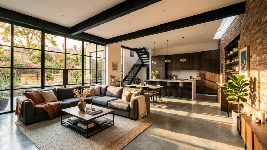Como uma casa industrial contemporânea transforma ambientes integrados e funcionais