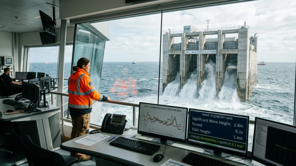 Como o efeito pneumático das marés e ondas cria um fluxo de ar constante para gerar energia limpa na costa