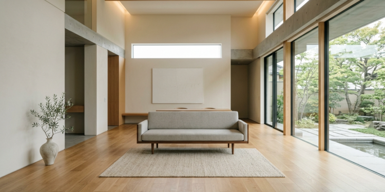 Casa minimalista com planta simples e ambientes integrados para famílias pequenas