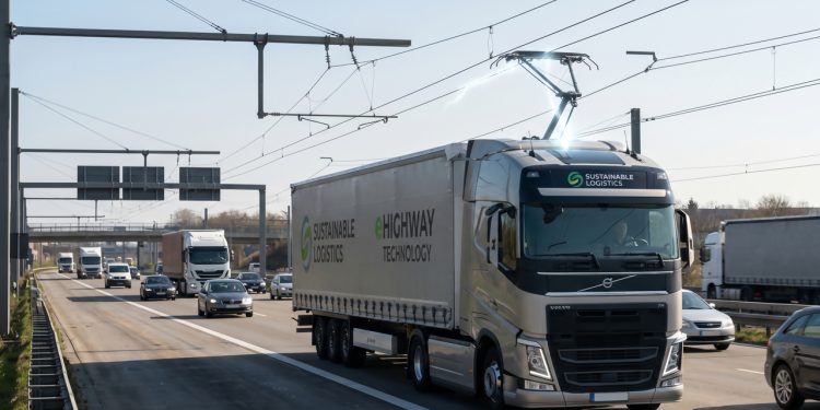 A curiosa autoestrada eletrificada na Alemanha onde os caminhões gigantes andam ligados a fios suspensos como se fossem bondes antigos