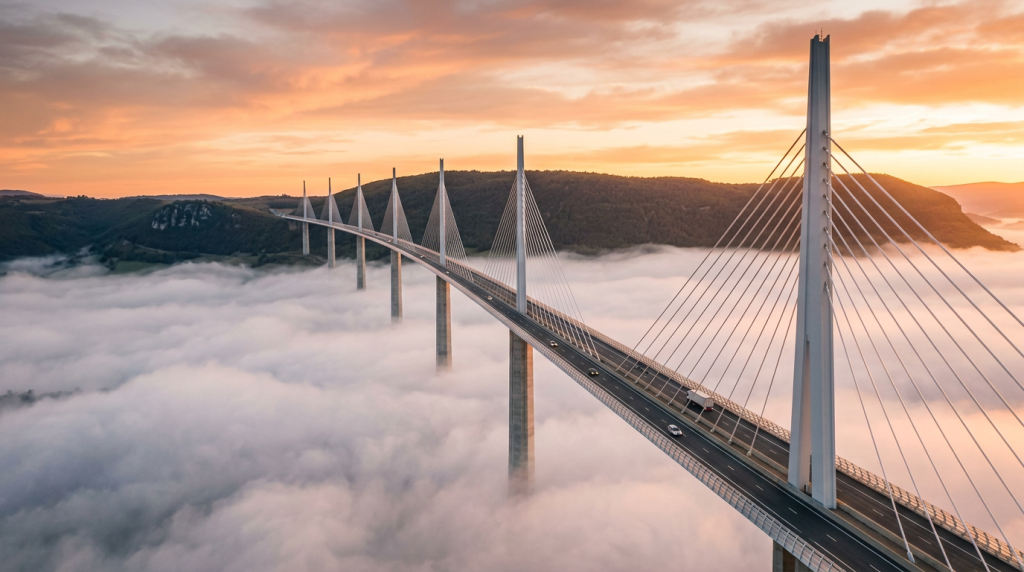 A engenharia da verticalidade: Como o Viaduto de Millau superou os limites da Torre Eiffel