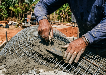 O sistema construtivo de baixo custo que mistura telas de galinheiro e argamassa para erguer casas redondas super resistentes com metade do material