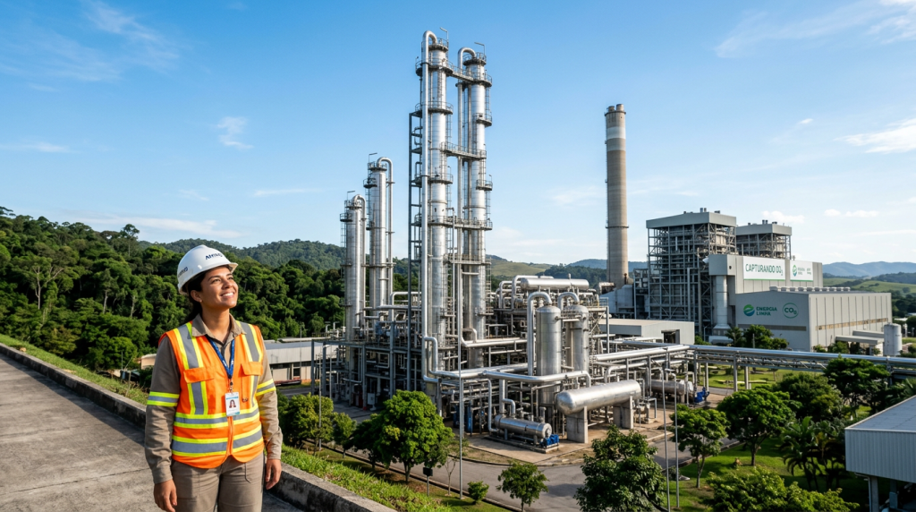 A tecnologia de filtragem química que impede o carbono de sair pelas chaminés das refinarias