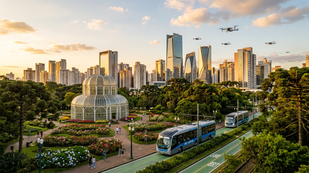 Curitiba (PR) lidera em 2026 como a metrópole da eficiência, atraindo quem busca transporte inteligente e parques a cada esquina