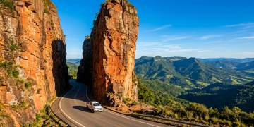 Serra do Corvo Branco (SC) entrega o maior corte em rocha arenítica do Brasil e vira o portal para o frio extremo da Serra Catarinense