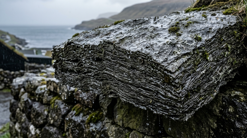 A bioconstrução atesta que os telhados forrados há 300 anos com a técnica viking de algas marinhas entrelaçadas não se tornam palha podre com a maresia eles desenvolvem silenciosamente algo que a maioria das telhas de cerâmica nunca conseguirá oferecer a capacidade química de petrificar ao ar livre criando uma couraça à prova de fogo e furacões