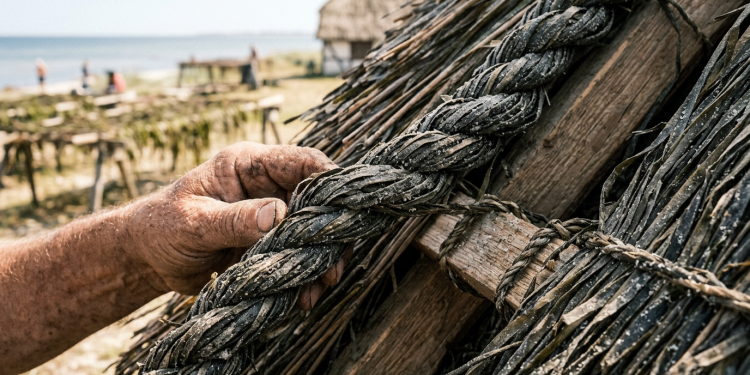 A bioconstrução atesta que os telhados forrados há 300 anos com a técnica viking de algas marinhas entrelaçadas não se tornam palha podre com a maresia eles desenvolvem silenciosamente algo que a maioria das telhas de cerâmica nunca conseguirá oferecer a capacidade química de petrificar ao ar livre criando uma couraça à prova de fogo e furacões
